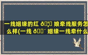 一线姻缘的红 🦈 娘牵线服务怎么样(一线 🐴 姻缘一线牵什么意思)